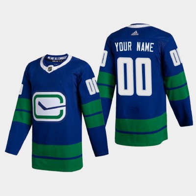 Vancouver Canucks Custom Men's Adidas 202021 Authentic Player Alternate Stitched NHL Jersey Blue